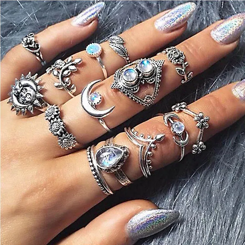 Bohemian Style Midi Ring Set