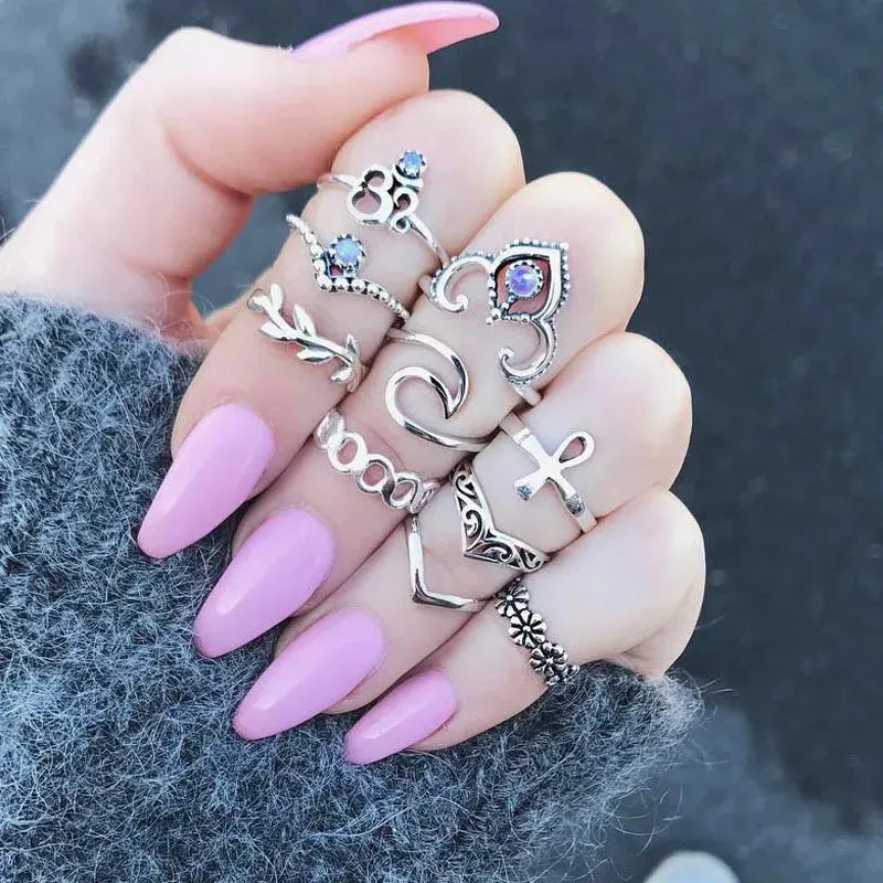 Bohemian Style Midi Ring Set