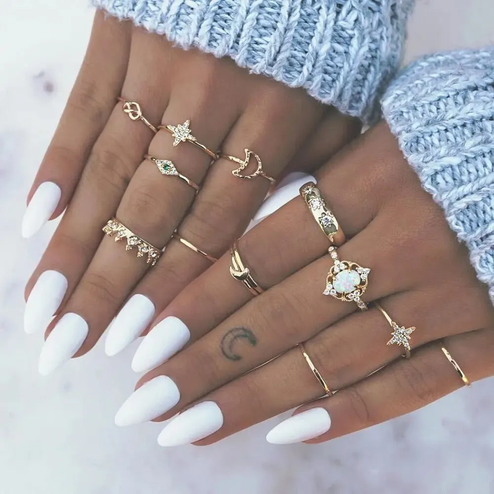 Bohemian Style Midi Ring Set