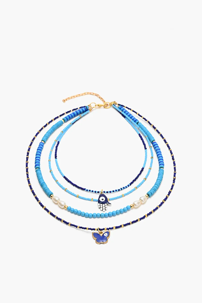 Boho Girl Blue Evil Eye Necklace