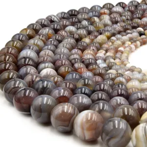 Botswana Agate Beads | Smooth Round Loose Gemstone Beads | Natural Agate Beads