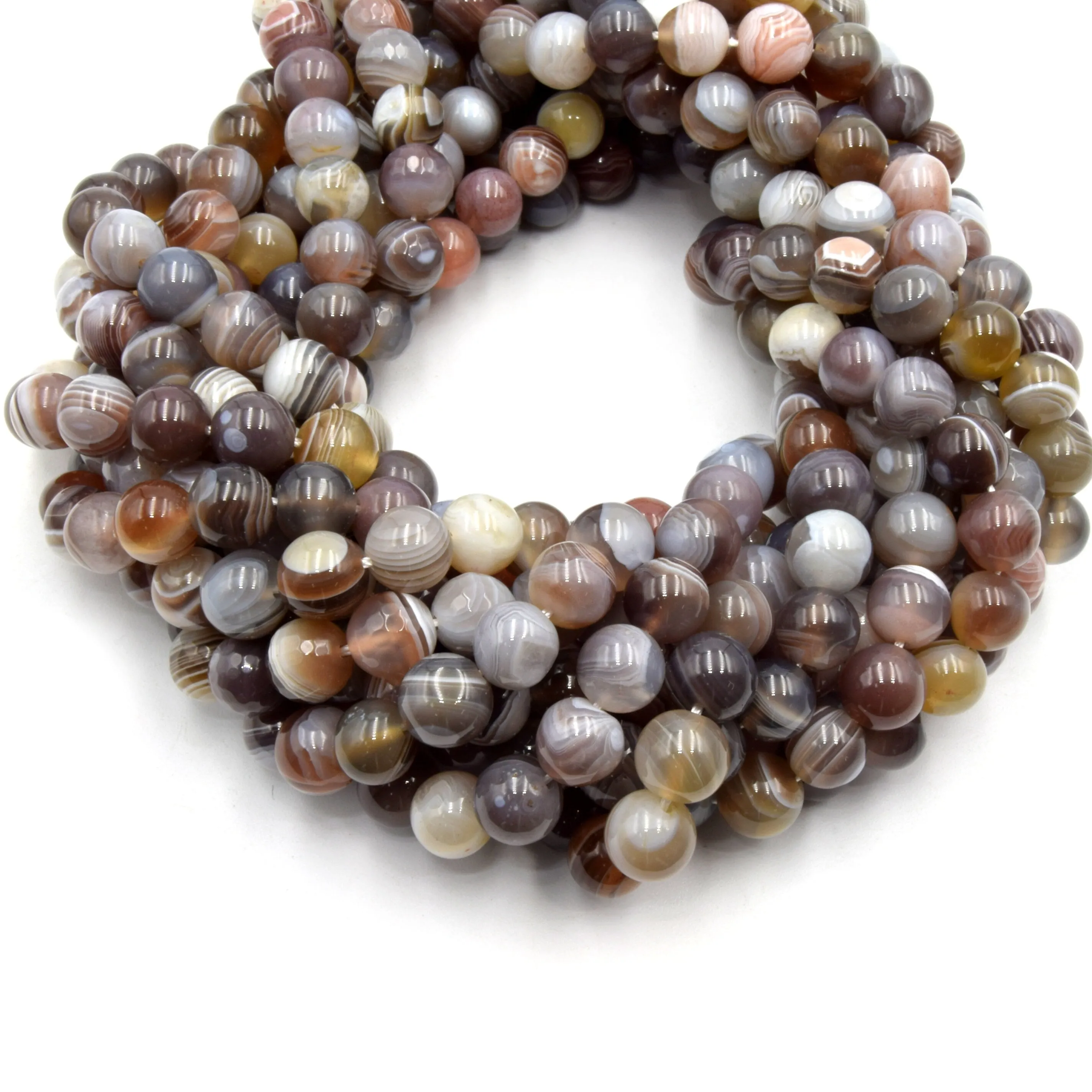 Botswana Agate Beads | Smooth Round Loose Gemstone Beads | Natural Agate Beads
