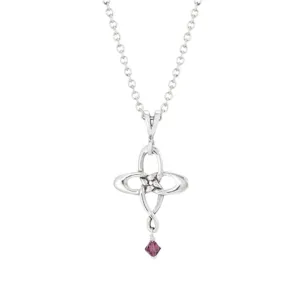 Boudicca Pendant - Amethyst CZ Knot Cross