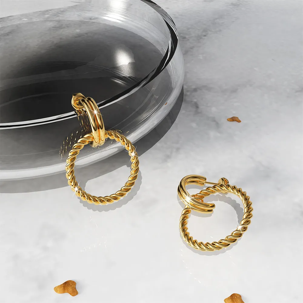 Boxed 2 Pairs of Exquisite Round Shape Earrings Set