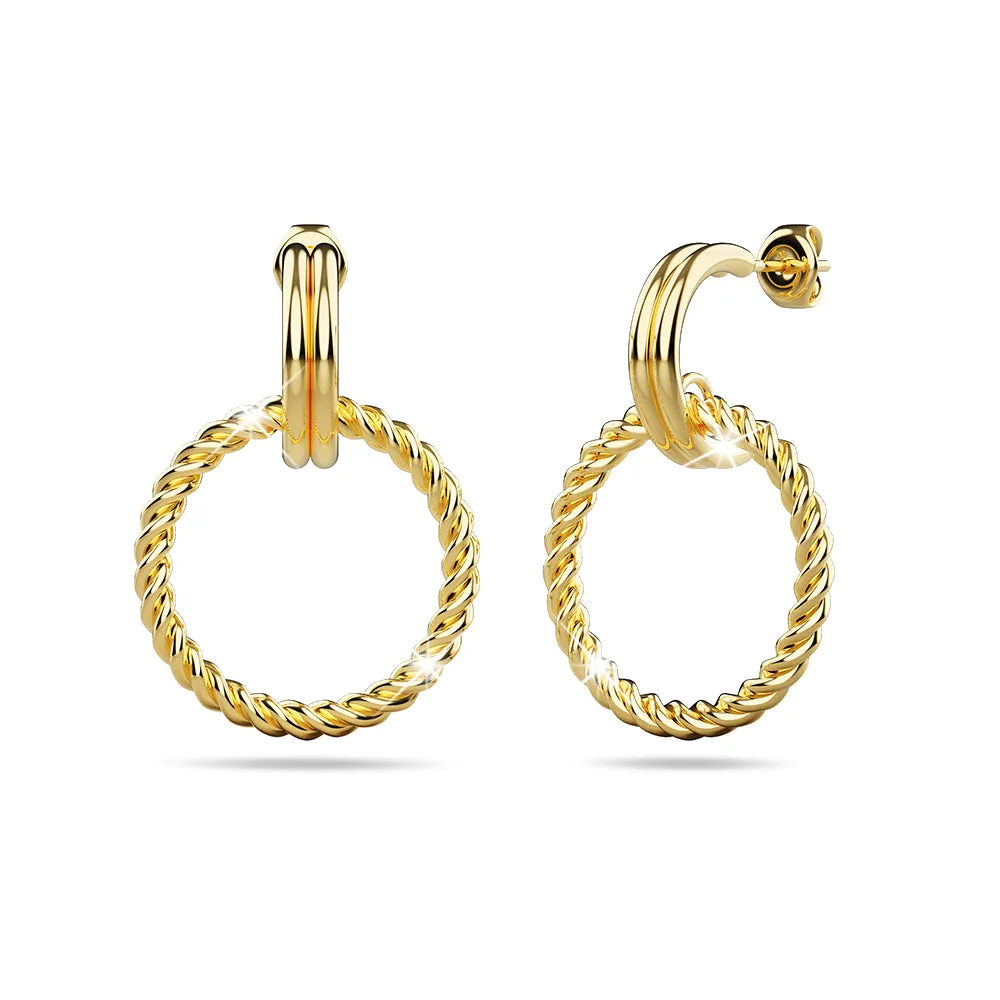 Boxed 2 Pairs of Exquisite Round Shape Earrings Set