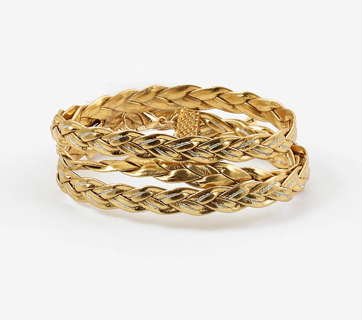 Braided Wrap Bracelet (gold or silver)