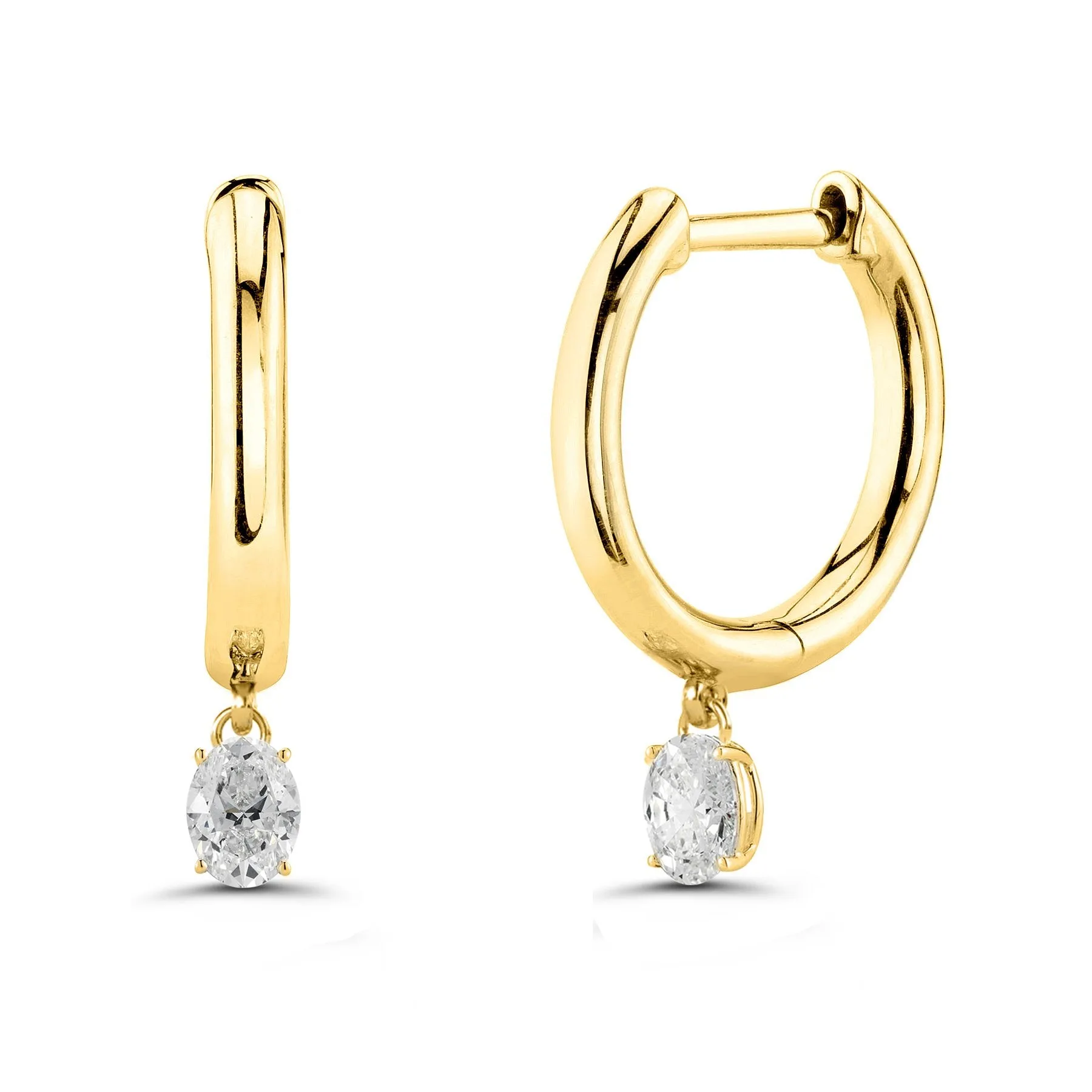 Brass 18k Rose Gold Oval Shape Crystal Clip On Earring Pair For Women