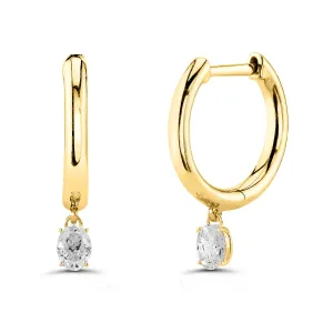 Brass 18k Rose Gold Oval Shape Crystal Clip On Earring Pair For Women