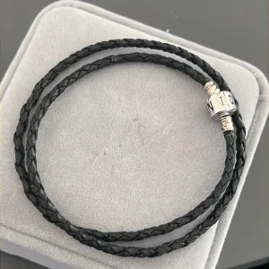 Bundle of 3 Leather Bracelets Tan Brown and Black