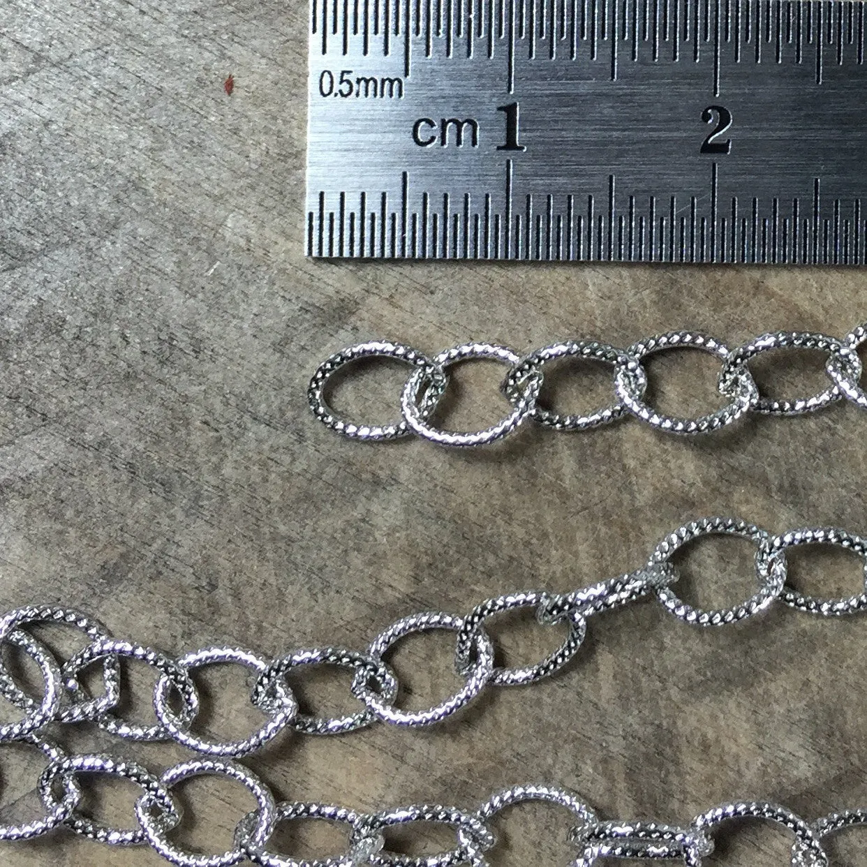 Cable chain, Oxidized silver, stamped chain, 6 x 5 mm, Oval chain, Made in the USA, 1 ft length, southwest jewelry