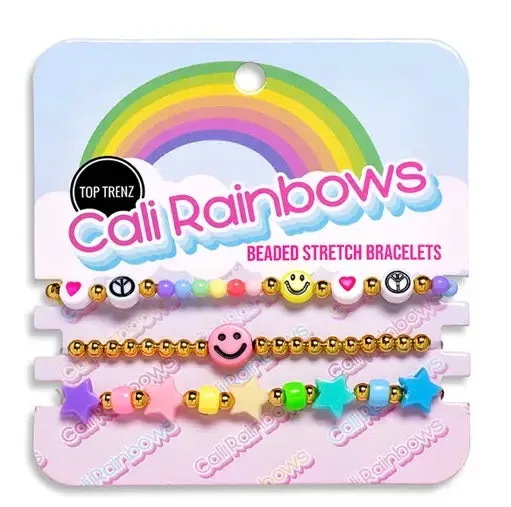 Cali Rainbow Bracelet | Love, Peace, Pink Smiley
