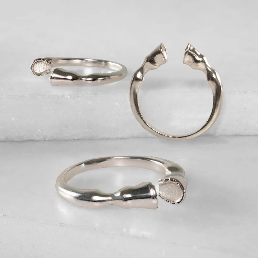 Cavallo - Stylized Horse Hooves Sterling Silver Ring