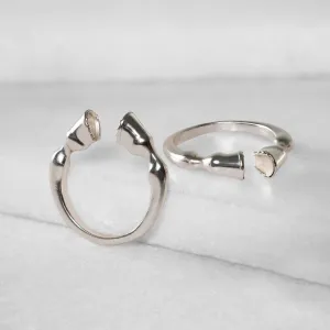 Cavallo - Stylized Horse Hooves Sterling Silver Ring