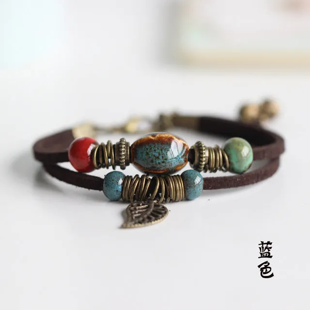 Ceramic Leather Bracelet & Bangles