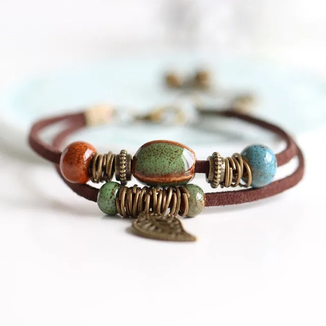 Ceramic Leather Bracelet & Bangles