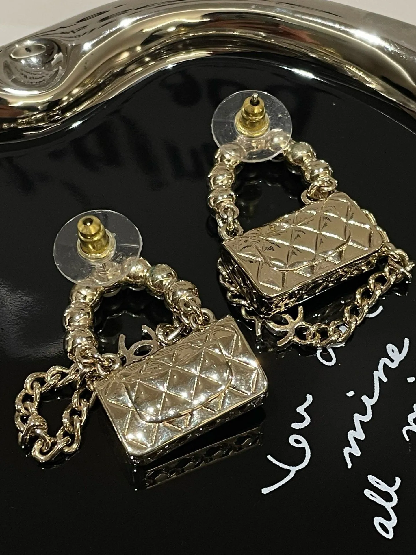 Chanel 21s CF Gold Pearl Earrings