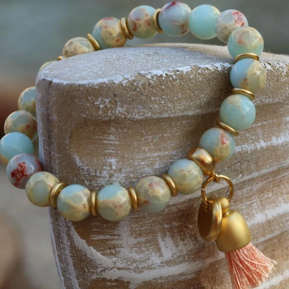 Charm Bracelets for Women,Bead Bracelets,Jade Bracelet,Gemstone Bracelets for Women,Stacking Bracelets,Tassel Bracelet,Handmade Bracelets