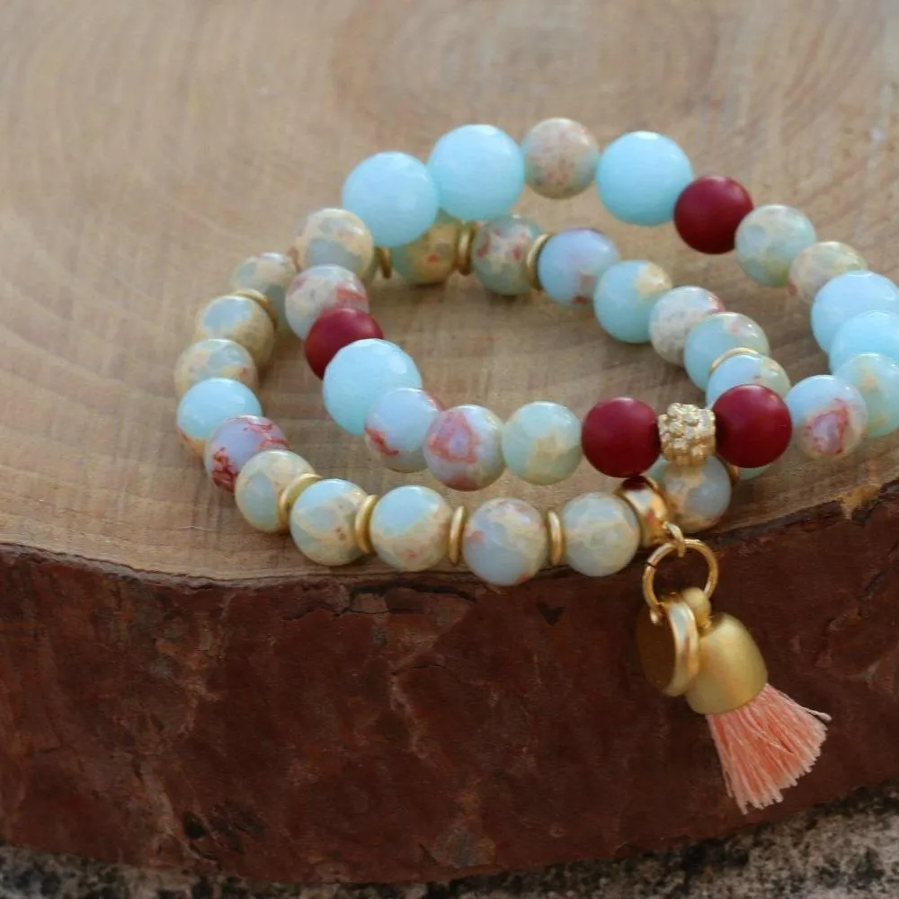 Charm Bracelets for Women,Bead Bracelets,Jade Bracelet,Gemstone Bracelets for Women,Stacking Bracelets,Tassel Bracelet,Handmade Bracelets