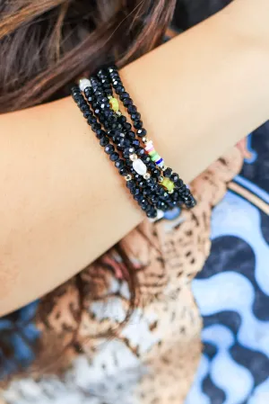 Chasing Love Bracelet Stack In Black