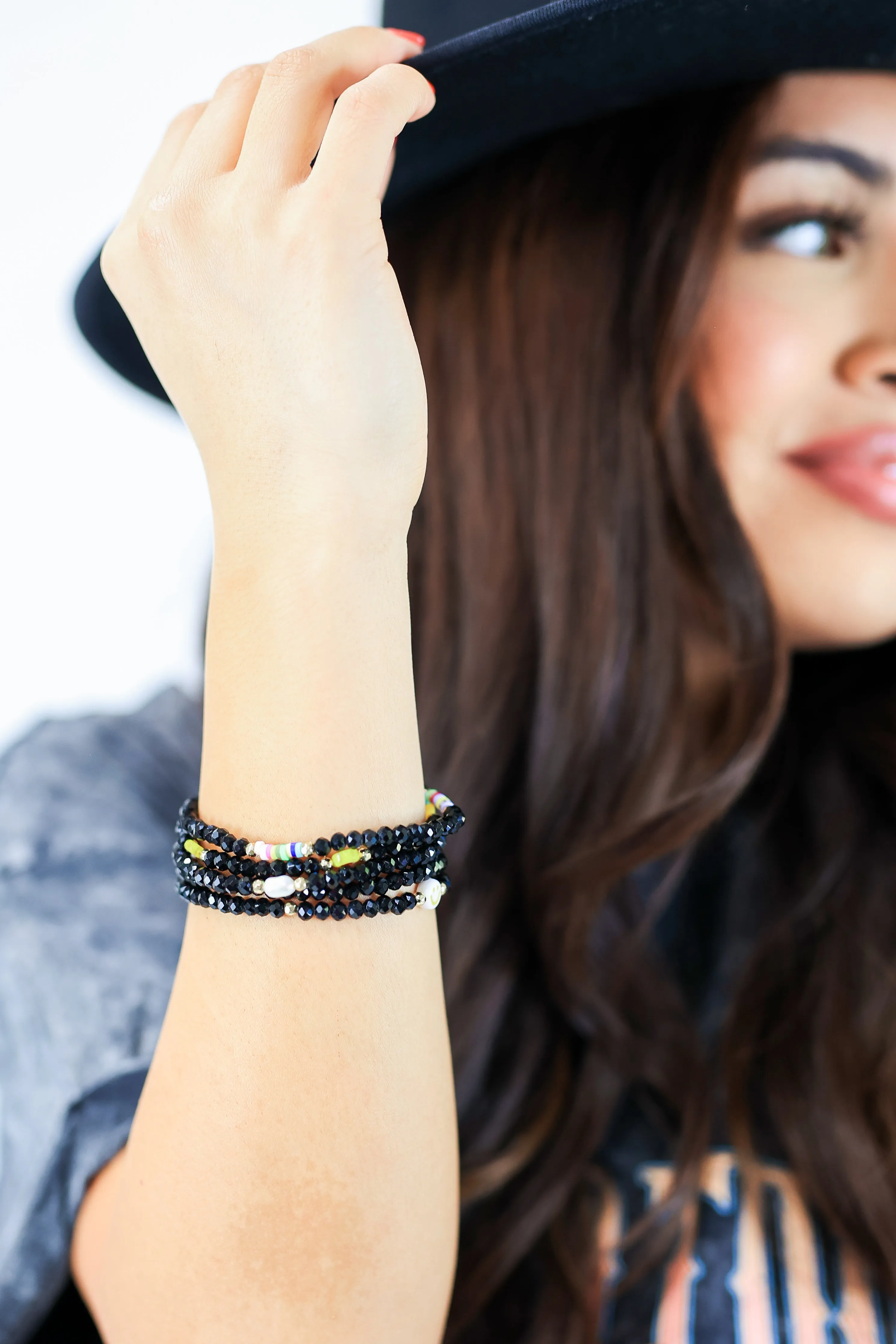 Chasing Love Bracelet Stack In Black