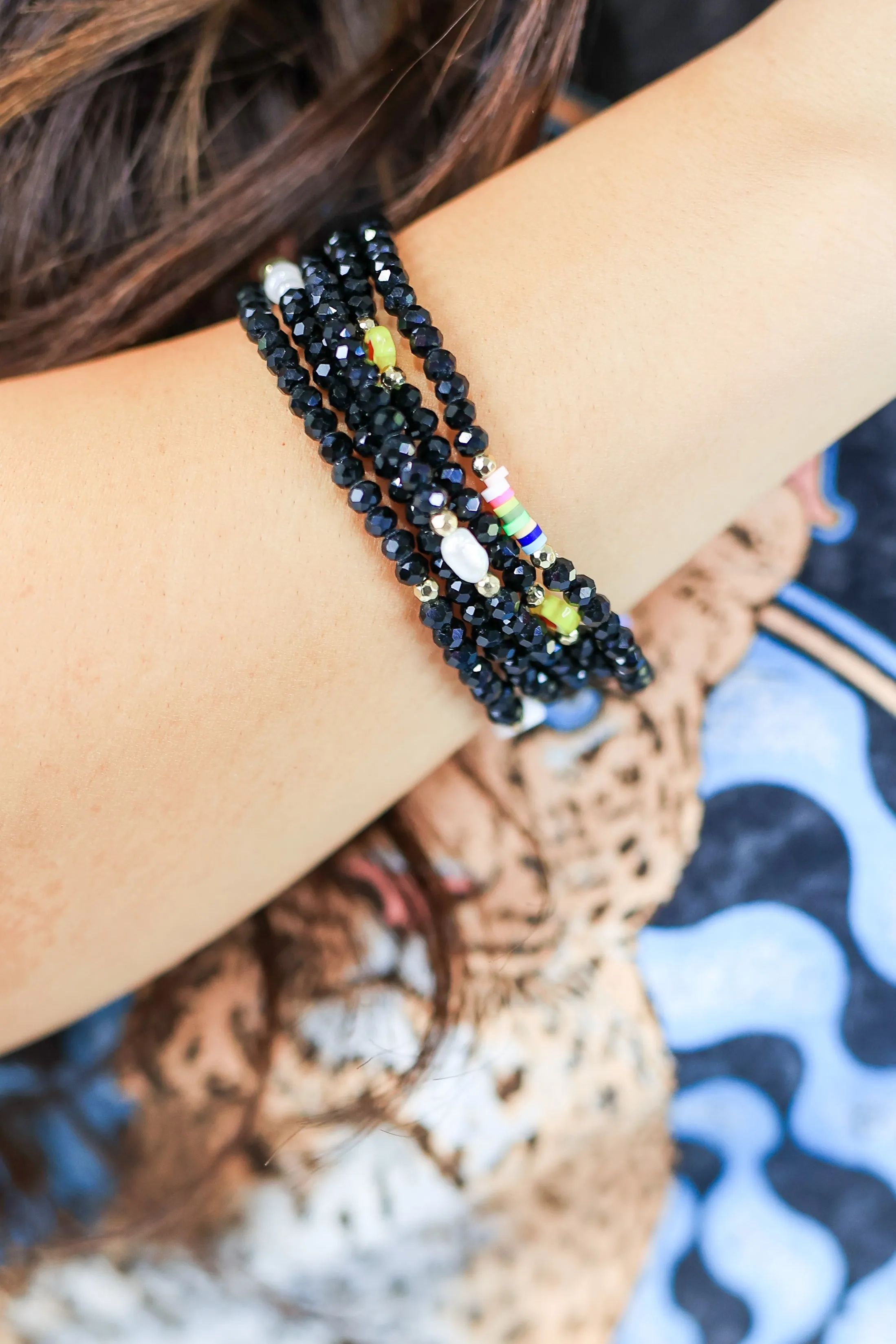Chasing Love Bracelet Stack In Black