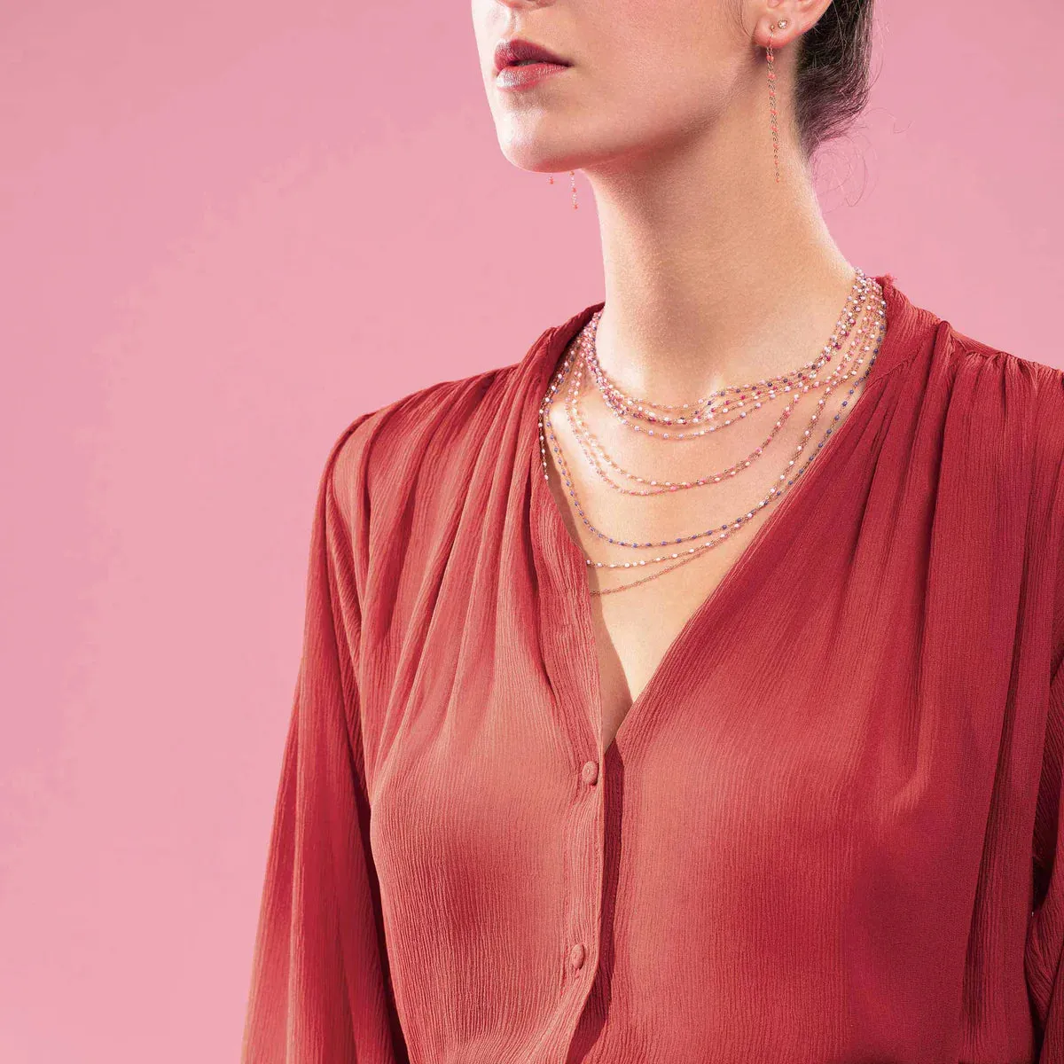 Classic Gigi Necklace - Pink 16.5"