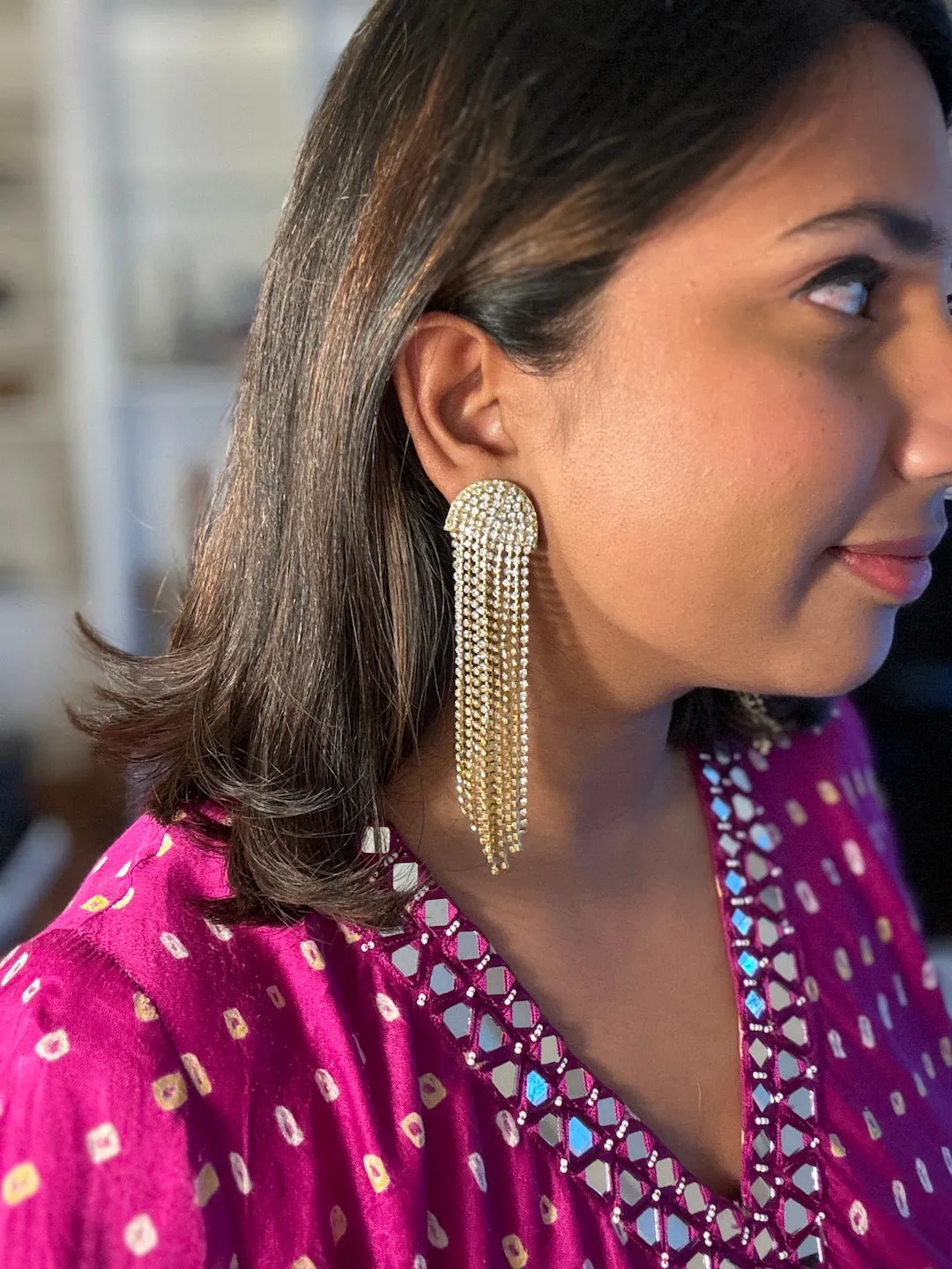 Cocktail Sparkling Beaded Earrings