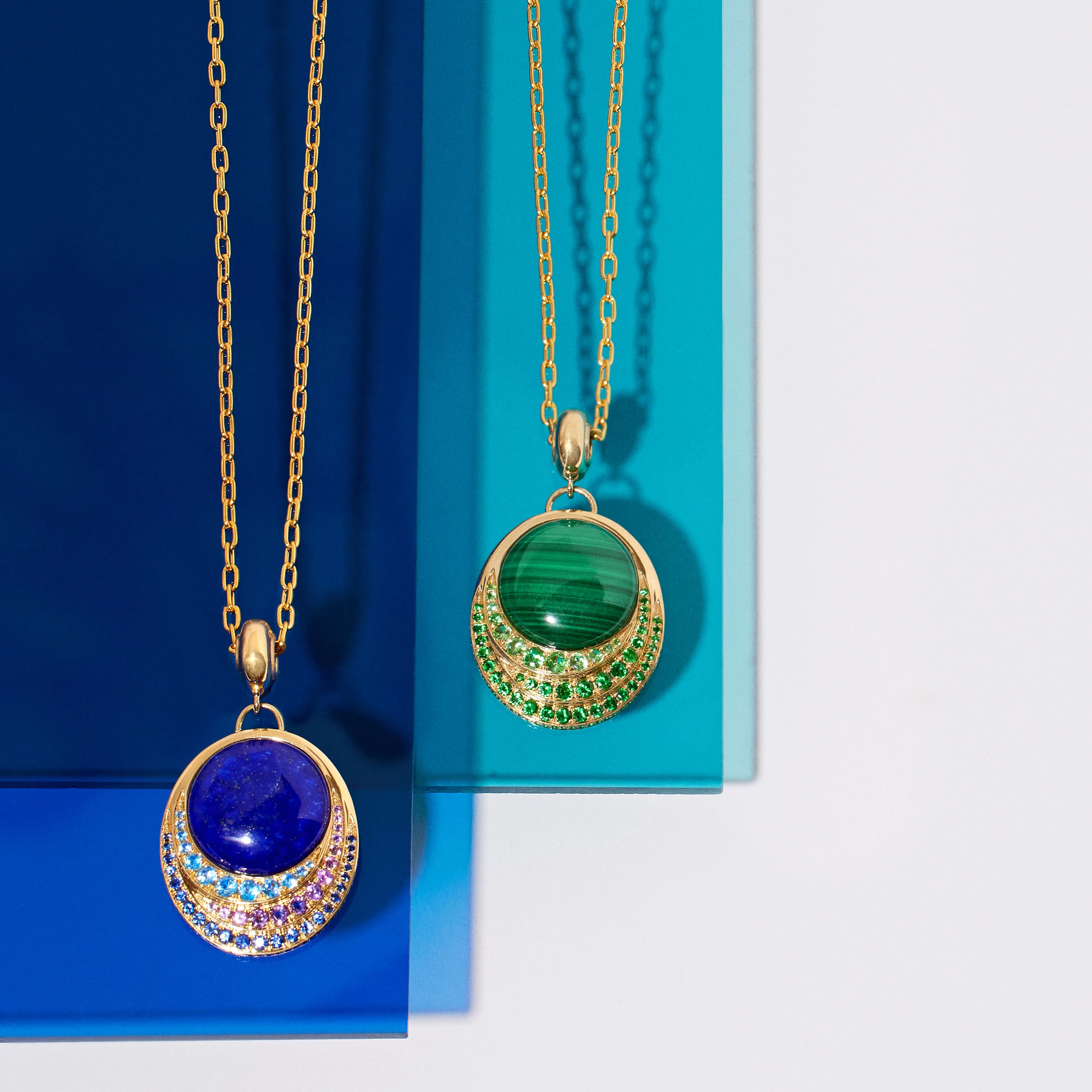 COLOR WAVE PENDANT NECKLACE - Lapis