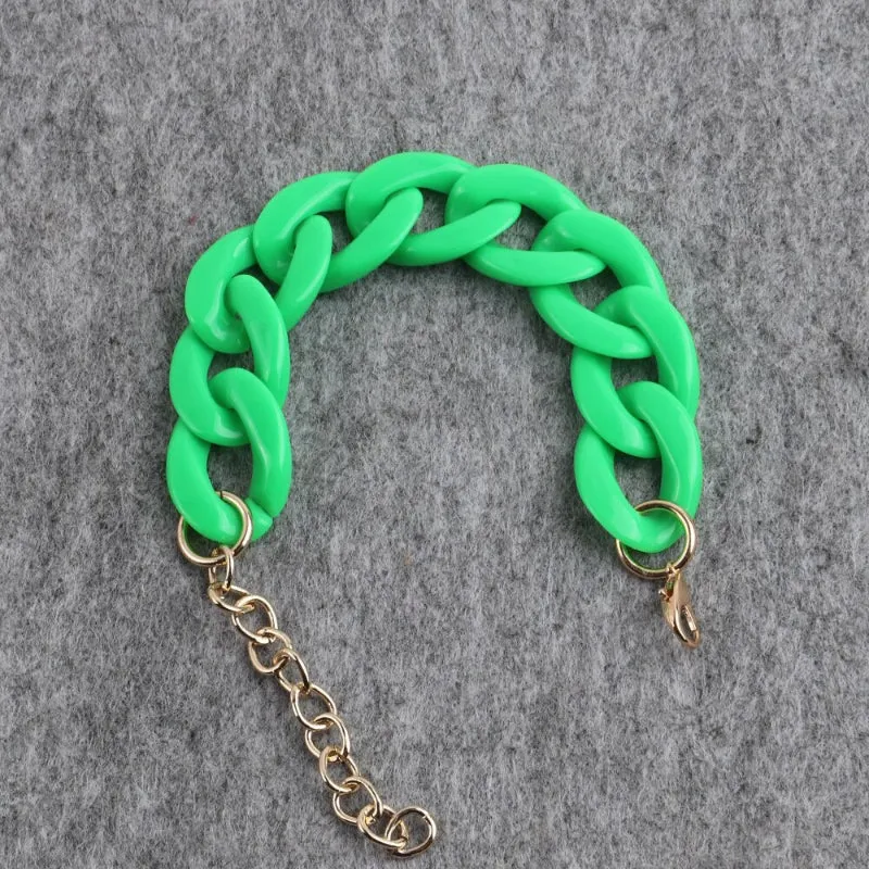 Colorful Acrylic Thick Chain Statement Bracelets