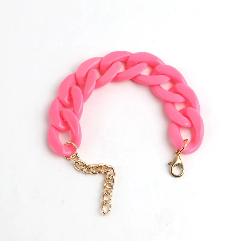 Colorful Acrylic Thick Chain Statement Bracelets