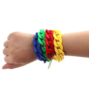 Colorful Acrylic Thick Chain Statement Bracelets