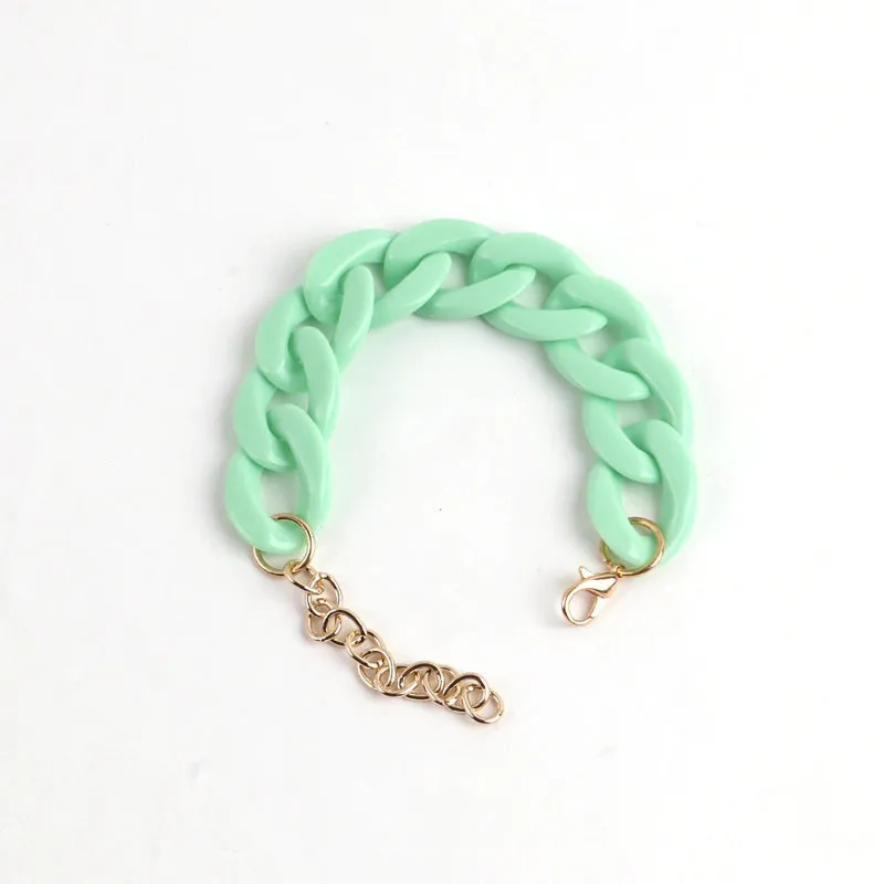 Colorful Acrylic Thick Chain Statement Bracelets