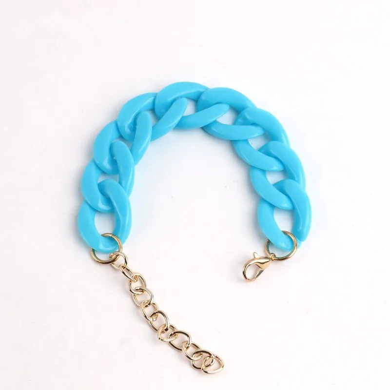 Colorful Acrylic Thick Chain Statement Bracelets