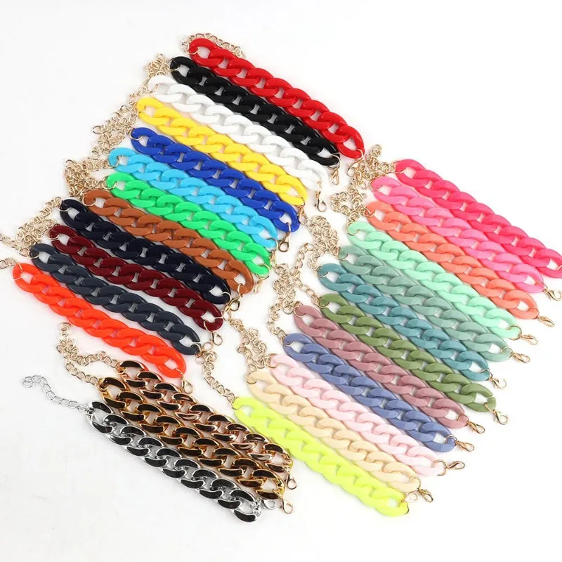 Colorful Acrylic Thick Chain Statement Bracelets