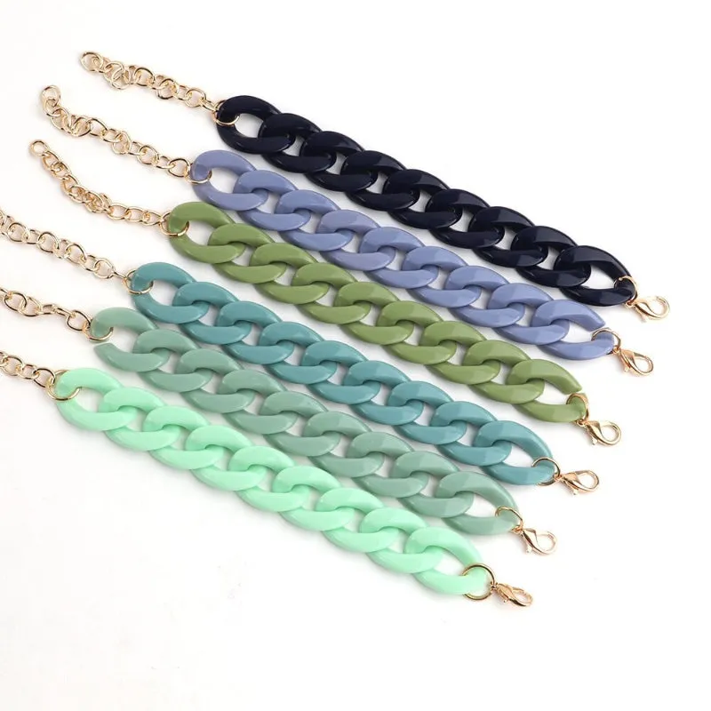 Colorful Acrylic Thick Chain Statement Bracelets
