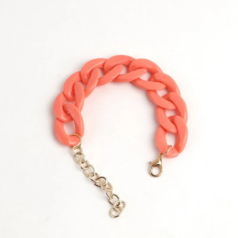 Colorful Acrylic Thick Chain Statement Bracelets