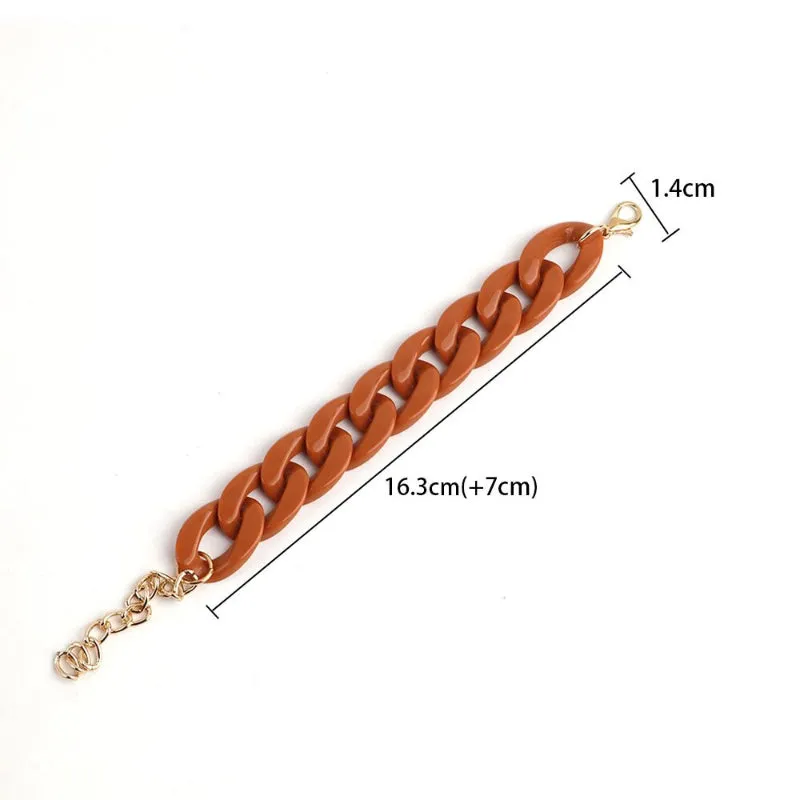 Colorful Acrylic Thick Chain Statement Bracelets