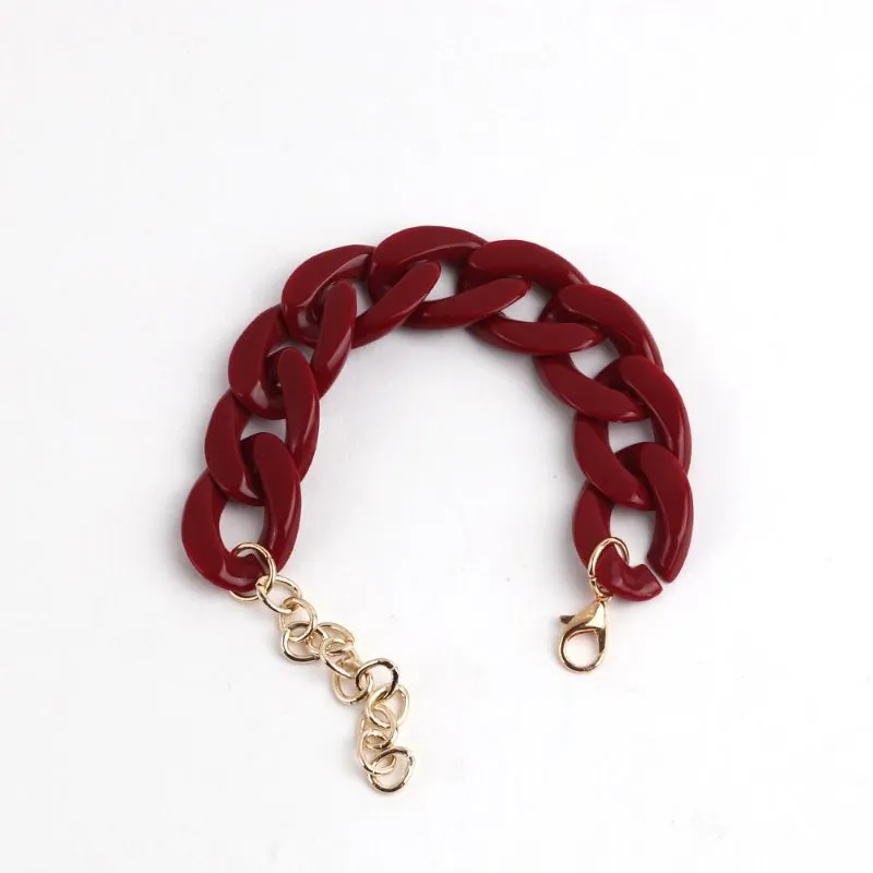 Colorful Acrylic Thick Chain Statement Bracelets