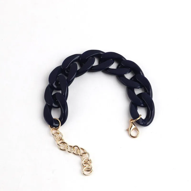 Colorful Acrylic Thick Chain Statement Bracelets