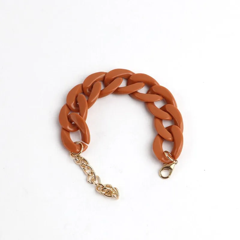 Colorful Acrylic Thick Chain Statement Bracelets