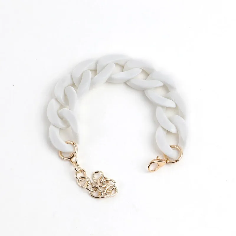 Colorful Acrylic Thick Chain Statement Bracelets