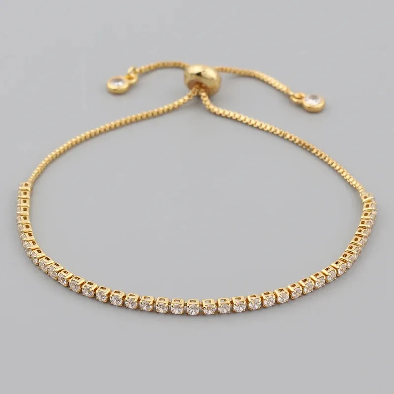 Colorful Rainbow Zircon CZ Tennis Chain Bracelet