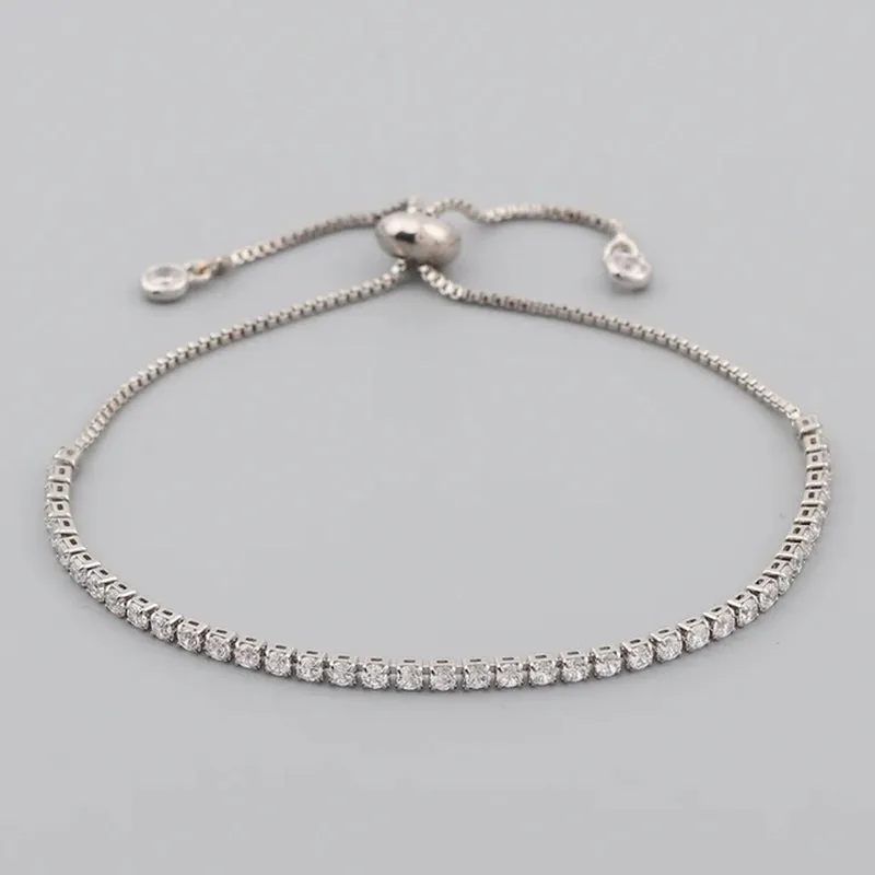 Colorful Rainbow Zircon CZ Tennis Chain Bracelet