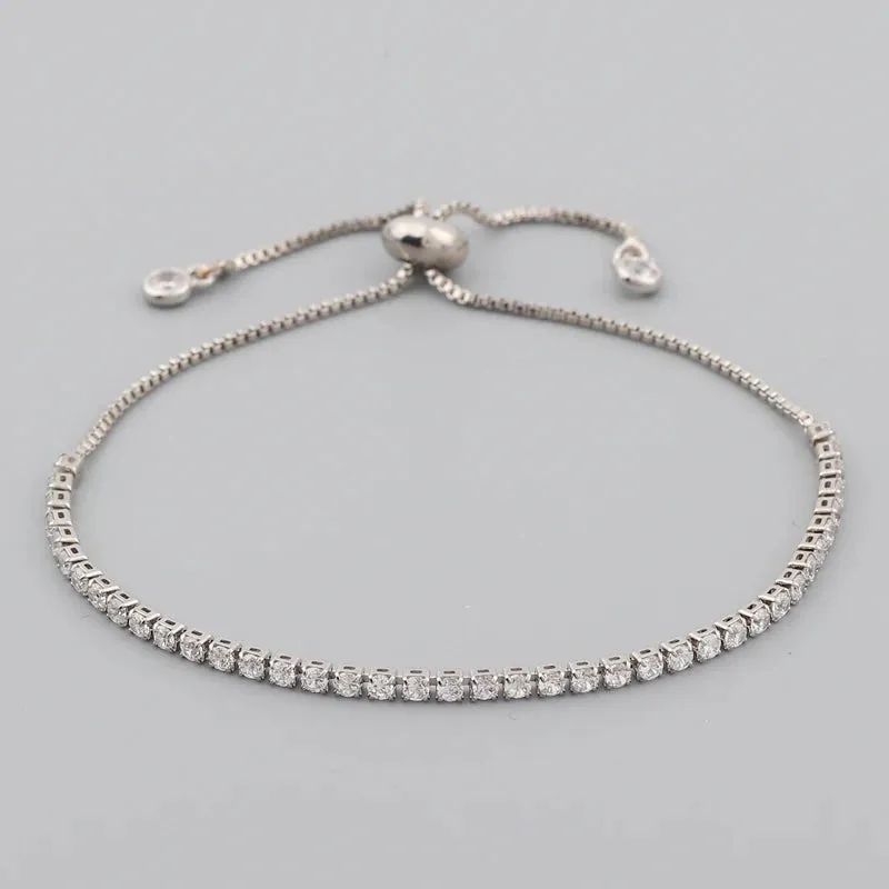 Colorful Rainbow Zircon CZ Tennis Chain Bracelet