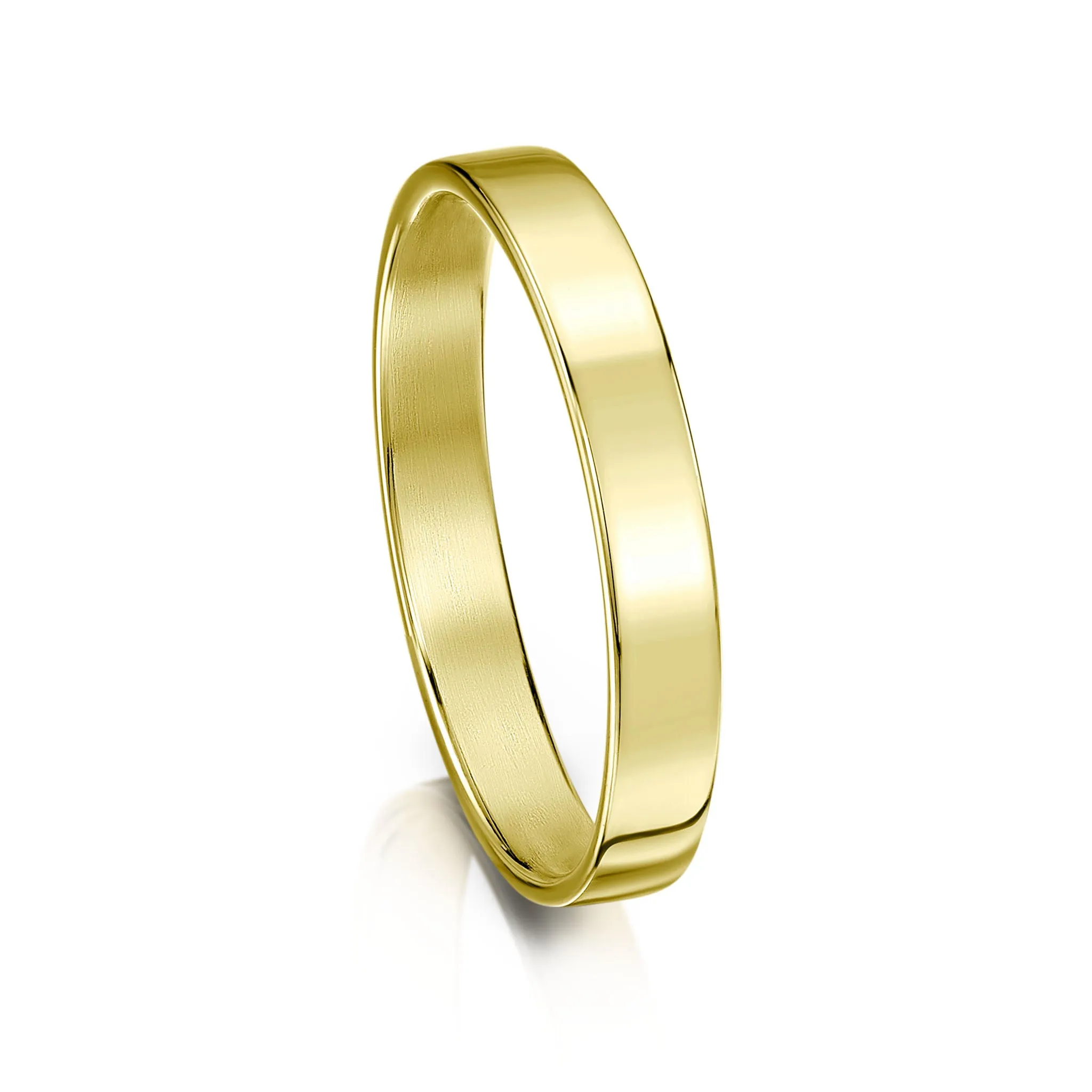 Contemporary 3mm Wedding Ring in 18ct Yellow Gold