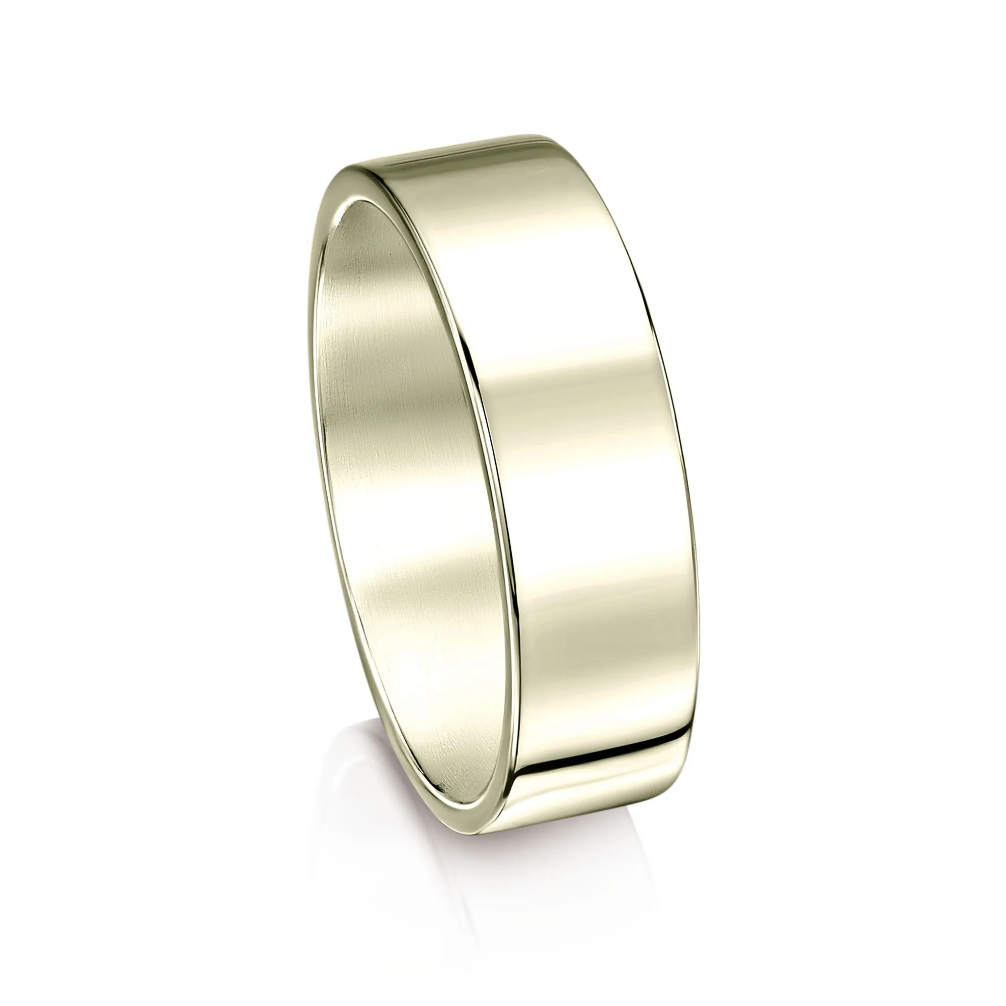 Contemporary 6mm Wedding Ring in 18ct White Gold