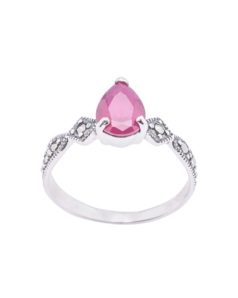 Crimson Teardrop Ring