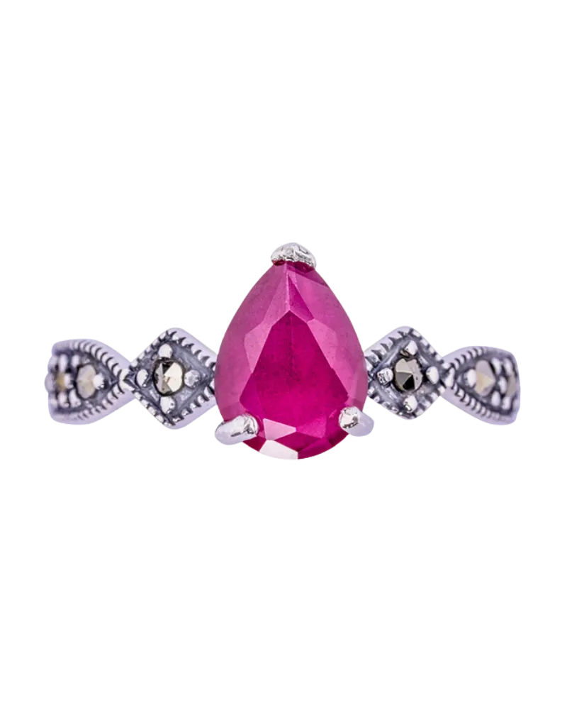 Crimson Teardrop Ring