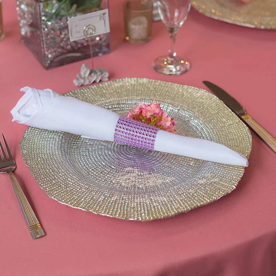 Crystal Diamond Napkin Ring 10/Pack, (8 colors)