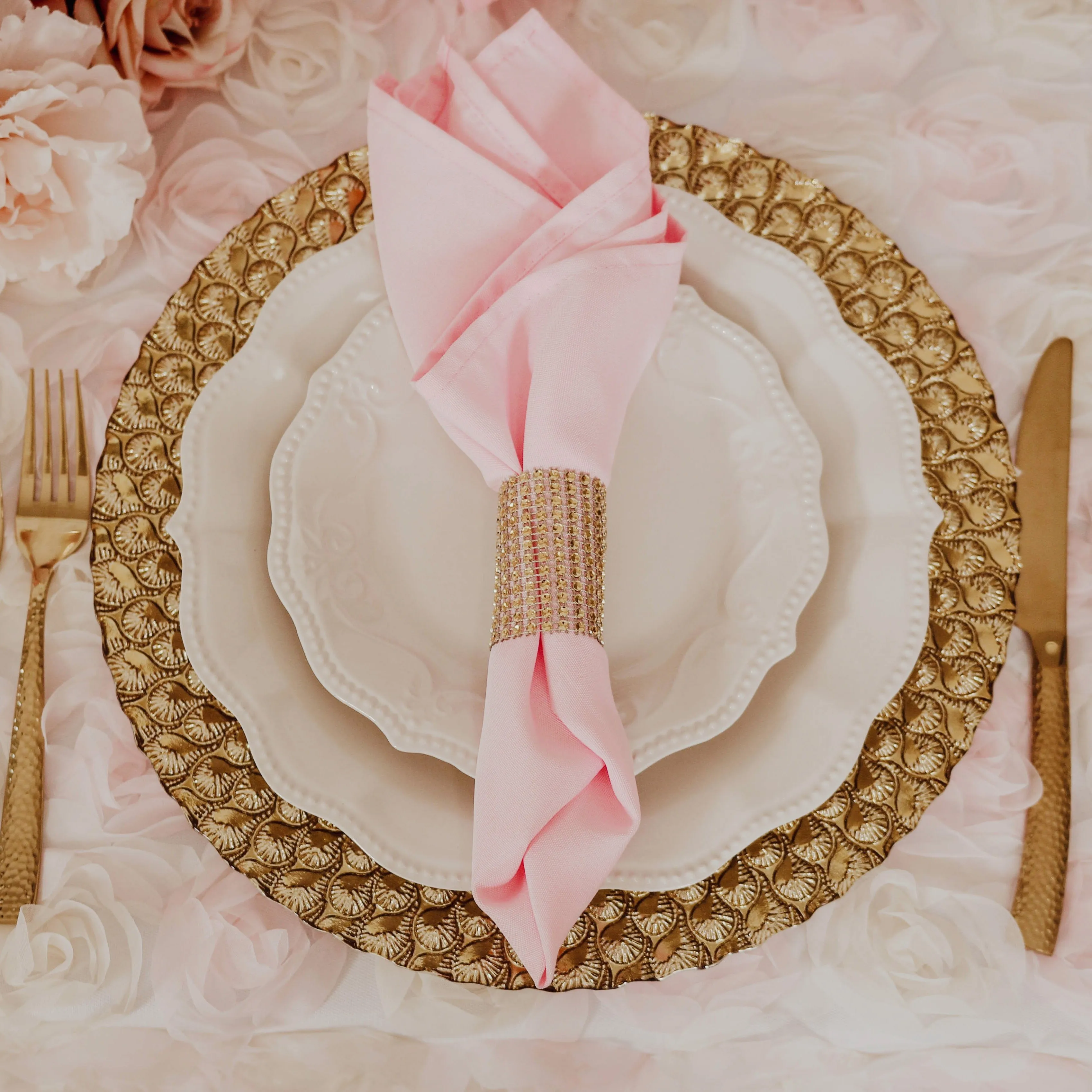 Crystal Diamond Napkin Ring 10/Pack, (8 colors)
